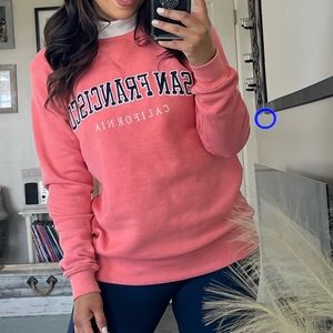 Medium Hot Pink San Francisco Stitch Crewneck Sweatshirt